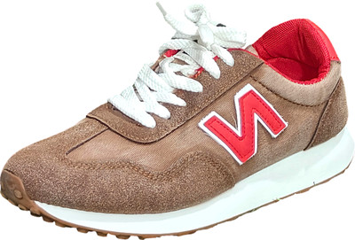 rafi_traders Brown_and_Red Sneakers For Men(Brown, Red , 6)