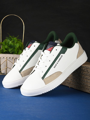 Mast & Harbour Mast & Harbour Men White Faux Leather Casual Lace Up Sneakers Sneakers For Men(White , 7)