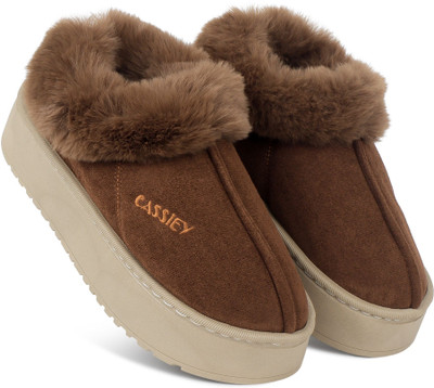 Cassiey Comfortable Indoor/Outdoor Winter Snow Boot Girls Winter Fur Shoes Boots For Women(Brown , 5)