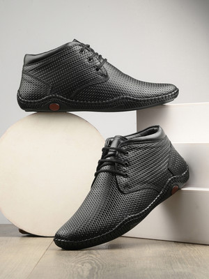 MACTREE Lace Up For Men(Black , 8)