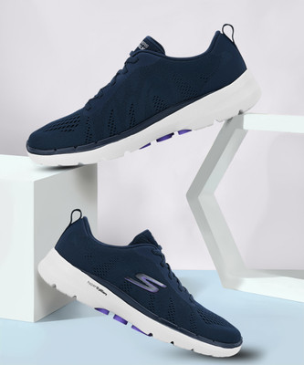 Skechers Skechers Womens GO WALK 6 Navy Lavender Walking Shoes Walking Shoes For Women(Blue , 5)