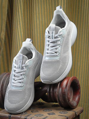 action Athleo RUNNER 114 Durable Comfortable Lightweight Sports Lace Up Running Shoes For Men(Silver , 8)