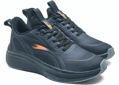 asian Quantum-34 Men’s Running Shoes | Lightweight, Breathable & Ideal for Gym Running Shoes For Men(Black, Orange , 9)