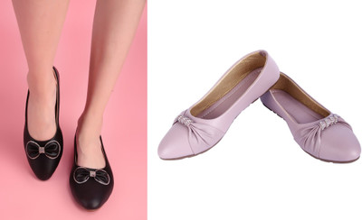 AKD Bellies For Women(Black, Purple , 6)