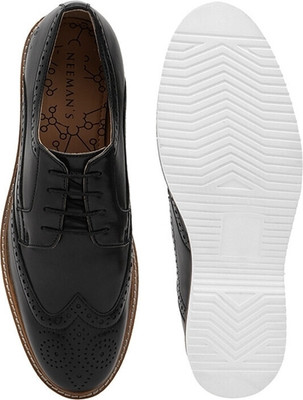 Neemans Luxe Brogues Sneakers for Men | Casual, Comfy, Breathable, Trendy & Stylish Brogues For Men(Black , 12)