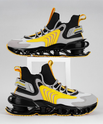 ATOM Spring Edge Alpha 1 Sneakers For Men(Grey, Yellow , 7)