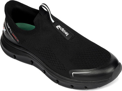 LIBERTY Leap7x BRISBANE Non Lacing Sports Shoes | Slip-On - Suitable For Jogging, Gym & Walking Shoes For Men(Black , 8)