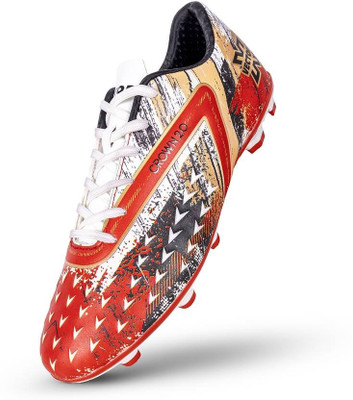 VECTOR X Football Shoes For Men(White, Red , 10)