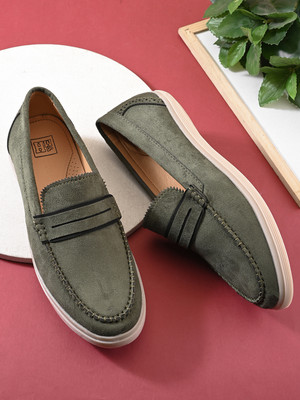 Mast & Harbour SS26 Men's Casual Loafers Loafers For Men(Olive , 6)