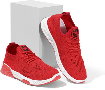 RapidBox Breathable | Knitted | Lace up Sneakers For Men(Red , 6)