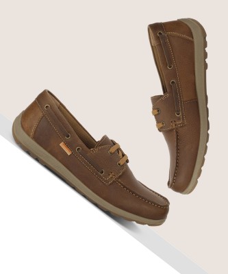 WOODLAND Boat Shoes For Men(Camel , 7)