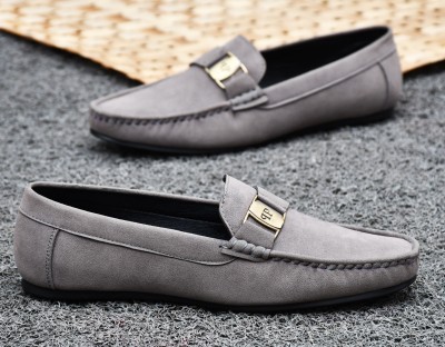 NEOVOGUE Rich Quality|Comfortable|Lightweight|Casualwear|Partywear Loafers For Men(Grey , 8)