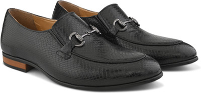 House of Pataudi Loafers For Men(Black , 9)