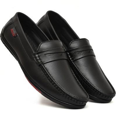 PILLAA Genuine Leather Casual Lightweight Comfortable Slip-On Loafers Shoes Loafers For Men(Black , 8)