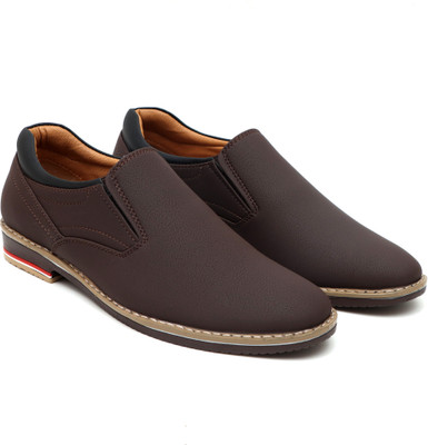 EZBRO Men's Genuine Quality And Flexible Slip-On Shoes For Men Mocassin For Men(Brown , 6)