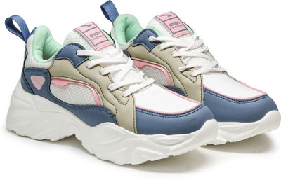 asian BLOSSOM-12 Running Shoes For Women(White, Green, Blue , 6)