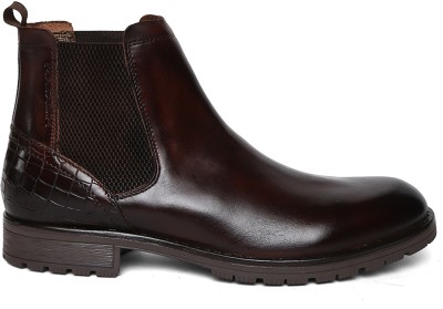 MASABIH Casual Outdoor High Top Chelsea Boots, Formal Boots For Men(Brown , 8)