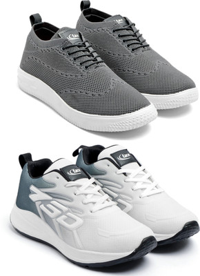 Face Men’s Sports Running Shoes – Lightweight, Breathable & Comfortable Running Shoes For Men(Grey, Black , 9)