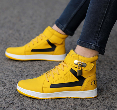 Zixer Exclusive dancing shoe for boy�s, Funky dancing sneaker shoe for men Sneakers For Men(Yellow , 8)