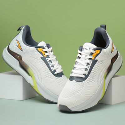 asian Powerplay-23 Men Running Shoes | Lightweight & Stylish Memory Foam Sneaker Running Shoes For Men(White, Grey , 6)
