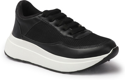 Roadster Women Stylish & Comfortable Lightweight Casual Sneakers with Mesh Sneakers For Women(Black , 3)
