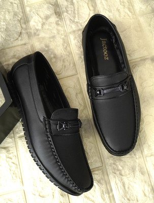 Jactooz New Stylish Casual Black Loafer Shoes for Men's Loafers For Men(Black , 8)