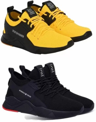 Lee Won Running Shoes For Men(Black, Yellow , 10)