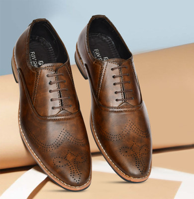 house of common Formal Shoes Outdoors For Men(Brown , 7)