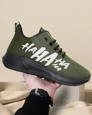 Kenamin SPORTS FOR MEN & KIDS Running Shoes For Men(Olive, White , 9)