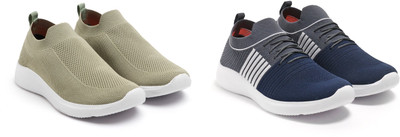 Face Stylish Sports Shoes for Men – Ideal for Running, Gym & Training Sneakers For Men(Green, Navy , 8)