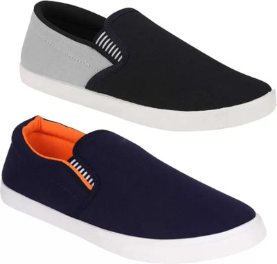 BRUTON Men Combo Shoes Of 2 Casual Loafers For Men(Multicolor , 6)