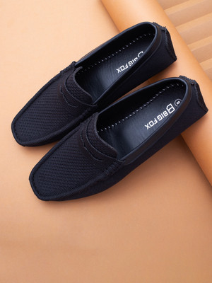 BIG FOX Big Fox Eco Friendly Knitted|| Durable Mesh Loafers For Men(Black , 7)