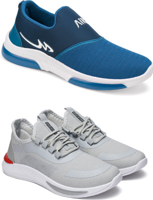 Free Kicks Combo Of 2 Shoes FK-Mexico & FK-434 Sneakers For Men(Grey , 6)