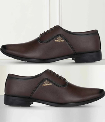 STIFRON Latest synthetic formal shoes / Trending/comfort/lightweight/ Party Wear For Men(Brown , 8)