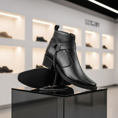 YUVRATO BAXI New Stylish Black Casual Formal Slipon Ankle Boot And Outdoor Dress Boot For Men Slip On Sneakers For Men(Black , 10)