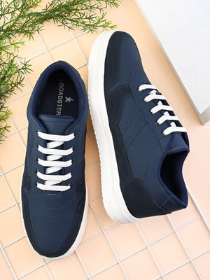 Roadster Men trendy fashion streetwear comfortable lace up casual sneakers shoes Sneakers For Men(Blue , 9)