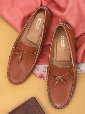 HERE&NOW HN3548 Loafers For Men(Tan , 10)