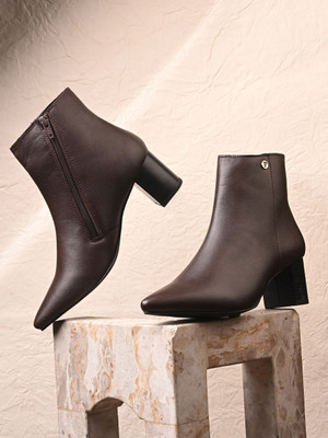 EL PASO Women's Trendy Pointed Ankle Boots | Casual Travel Comfort Wear Boots For Women(Brown , 5)