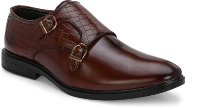 HERE&NOW Monk Strap For Men(Brown , 7)