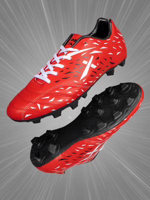 VECTOR X Titan Soccer Studs Synthetic Leather Upper with PVC Sole Soccer Football Shoes For Men(Red , 10)