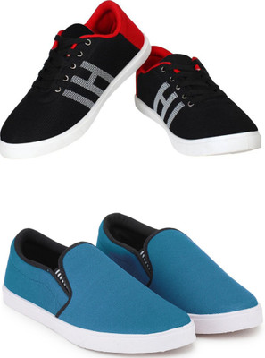 Free Kicks Combo Of 2 Shoes FK-MCW-145 & FK-Fitman Sneakers For Men(Blue , 9)