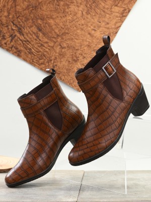 El Paso EPW9901 Lightweight Comfort Summer Trendy Premium Stylish Boots For Women(Brown)