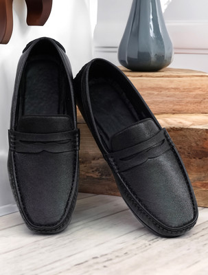 VEPERS Synthetic Leather Casual Loafers Driving Loafers For Men(Black , 8)
