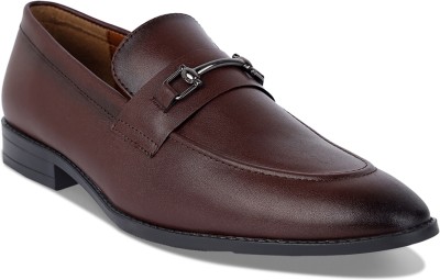 LOUIS STITCH Mens Rosewood Formal Slipon Mocassin Shoes for Men (RGMCABRW) - UK 9 Mocassin For Men(Red)