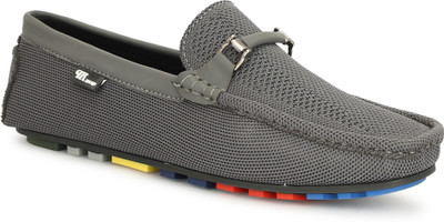 SWAYZ By P R Brand Light Weight Flexible Mesh Knit Loafers Loafers For Men(Grey , 9)