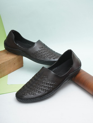 AKIKO SHADOW KNIT Mojaris For Men(Brown , 10)