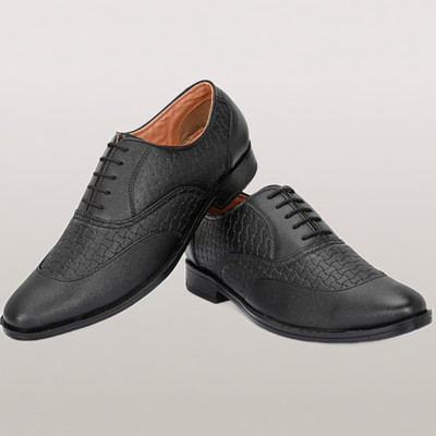 KILLER Desiner Derby Napa Leather Black Lace-Ups Office Party Ethnic Weae Formal Shoes Party Wear For Men(Black , 6)