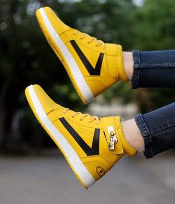 Zixer Street Pro Lock=Tala Sneaker/Casual Lock Sneakers For Boy /High Top Lock Sneaker High Tops For Men(Yellow , 7)