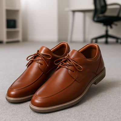 FOR-B FOR-B Premium Men’s Smart Casual Derby Leather Shoes Casuals For Men(Brown , 8)
