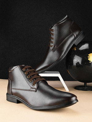 HERE&NOW Lace Up For Men(Brown , 10)